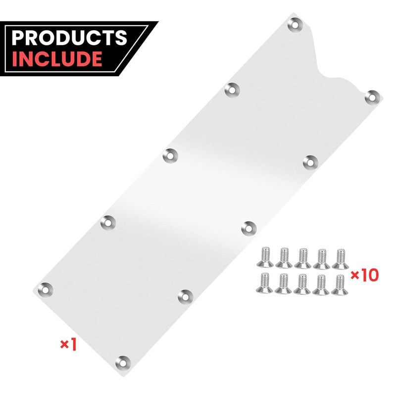 Endxedo LS Gen 3 Valley Pan Cover Plate Low Profile Custom Knock Sensor LSX LS1 LM7 LR4 LQ4 LS6 L59 LQ9 LM4 L33 (Silver) - Image 2